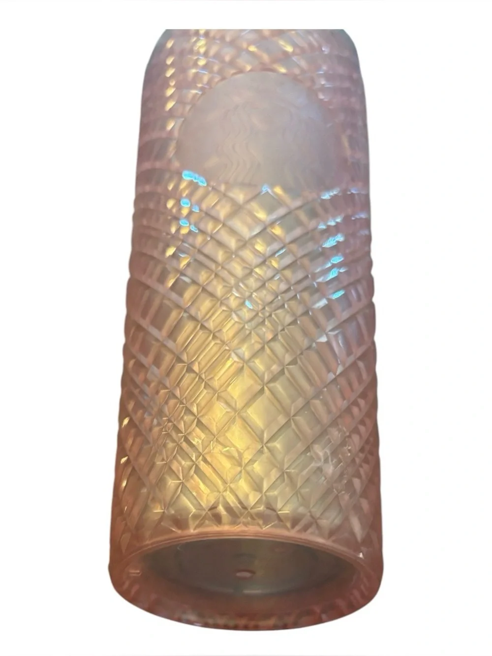 Starbucks | Light Pink 24OZ Cold Cup 2023 Coffee Summer Jeweled Green Lined Top